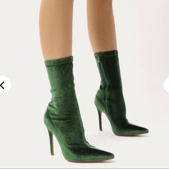 Public Desire Shoes - NWT Punkic Desire Velvet Green Booties Public Desire Shoes - NWT Punkic Desire Velvet Green Booties